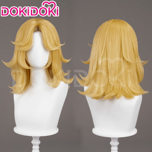 Dokidoki Game Cosplay Woman Wig Mid-length Yellow Wig