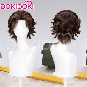 DokiDoki Game Wig Short Straight Brown Hair