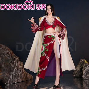 【Size XS-3XL】DokiDoki-SR Anime Cosplay Red Costume White Cloak Women