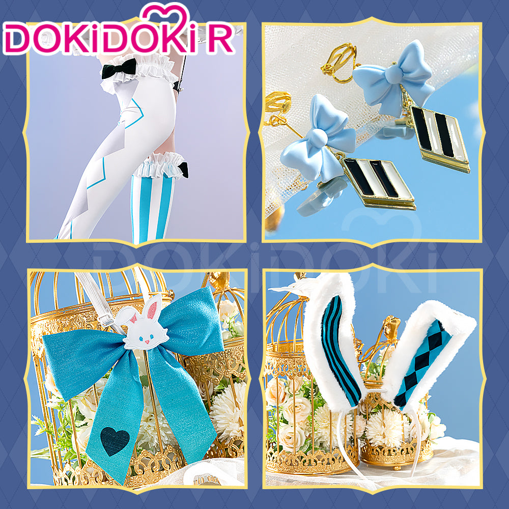 【S/M In Stock】DokiDoki-R Cosplay Costume Rabbit White Blue Dress ...