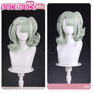 DokiDoki Game Zenless Zone Zero Cosplay Virtual Idol Wig Long Curly Green Ponytail Hair