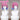 DokiDoki Anime Scott Pilgrim Cosplay Ramona Flowers Wig Short Straight Pink / Blue Gradient Hair