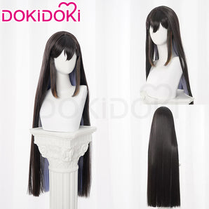 【In Stock】DokiDoki Game Honkai: Star Rail Cosplay The Dahlia Constance Wig Long Straight Black Purple Hair