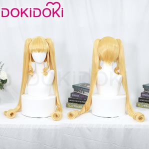 DokiDoki Anime Rozen Maiden Cosplay Shinku Wig Long Straight Yellow Hair Women Pure Ruby