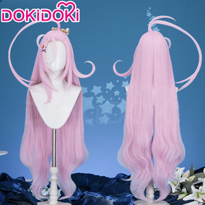 【Ready For Ship】DokiDoki Game Genshin Impact Cosplay Aino Wig Long Straight Pink Hair Marionette Song of the Welkin Moon