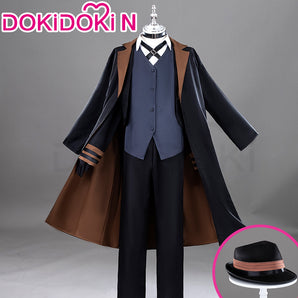 【Partially Ready For Ship】DokiDoki-N Anime Cosplay Costume Black Suit Brown Lining