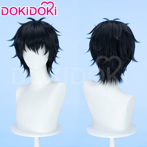 DokiDoki Anime Cosplay Wig Short Straight Black Hair Men