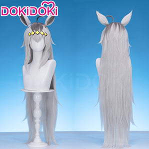 【US/EU LOCAL SHIPPING 】DokiDoki Game Cosplay Wig Long Straight Gray Hair