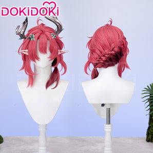DokiDoki Game Wuthering Waves Cosplay Ciaccona Wig Short Curly Red Hair