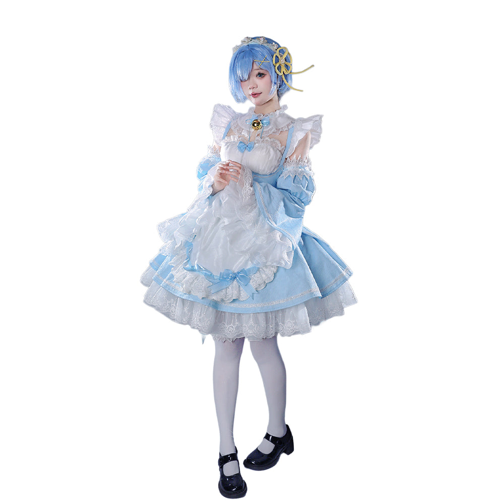 DokiDoki-R Anime Cosplay Costume Light Blue Maid Dress dokidokicosplay DokiDoki-R Anime Cosplay Costume Light Blue Maid Dress dokidokicosplay