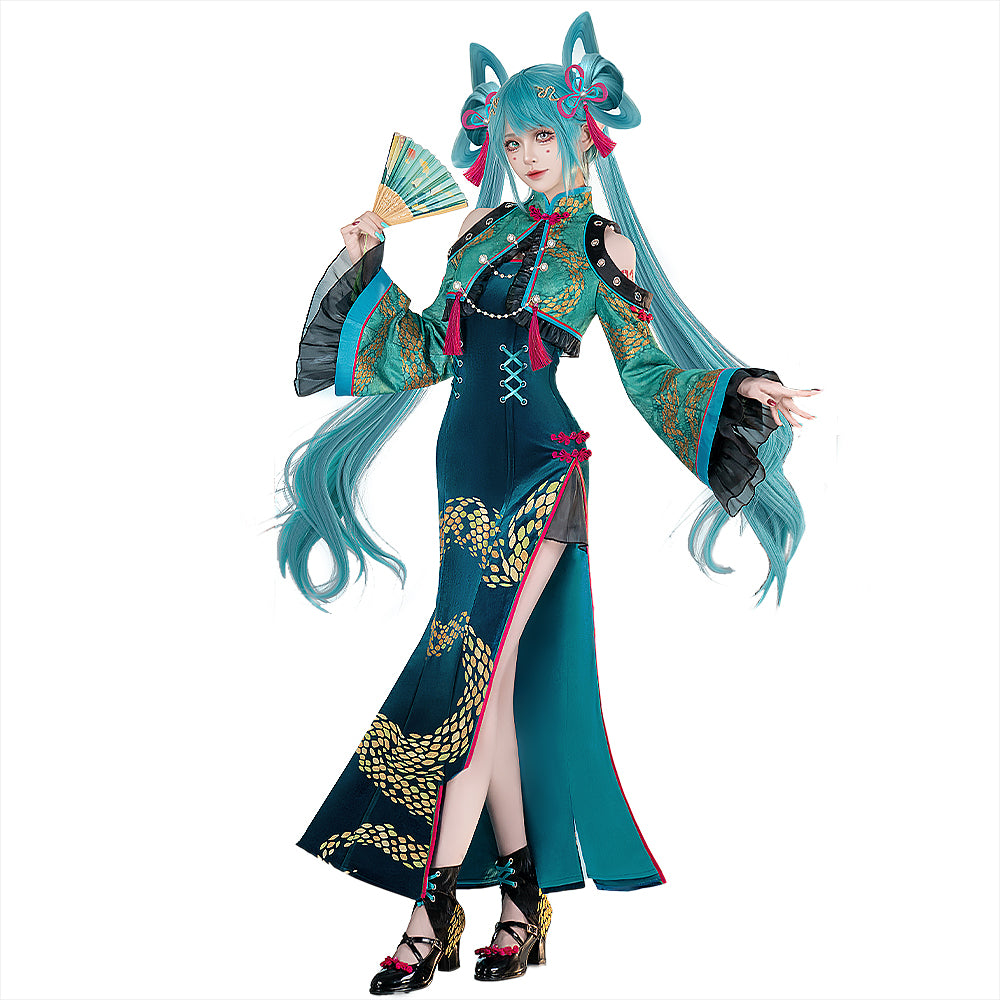 In Stock】DokiDoki-R Cosplay Female Costume Green Dress Year of the Sn –  dokidokicosplay