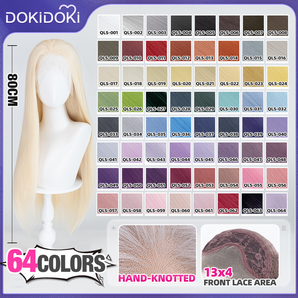 【80cm Hand Knotted Front Lace】DokiDoki Cosplay Wig Basic Wig Long Straight Red / White / Black / Yellow / Orange / Purple / Blue / Green / Brown Hair