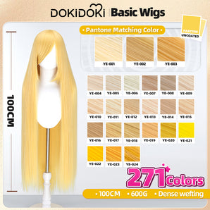 【Ready For Ship】【Yellow】DokiDoki Cosplay Wig Basic Wig Long Straight Yellow 100 CM Hair