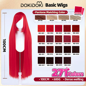 【Ready For Ship】【Red】DokiDoki Cosplay Wig Basic Wig Long Straight Red 100 CM Hair