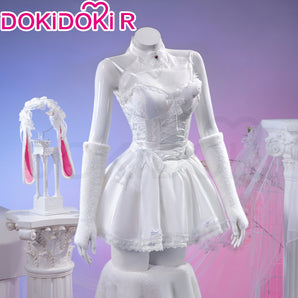 【Size S-2XL】【In Stock】DokiDoki-R Game Cosplay Costume White Sexy Dress Märchen Dream