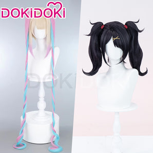 【KAngel Ver Ready For Ship】DokiDoki Game NEEDY GIRL OVERDOSE Cosplay KAngel / Ame-chan Wig Long Blonde Black Hair Needy Streamer Overload