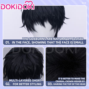 DokiDoki Manga Lost in the Cloud Cosplay Yeon Skylar Wig Short Straight Black Hair Yaoi Manhwa