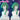 DokiDoki Game Cosplay Wig / Glasses Long Straight Green Hair