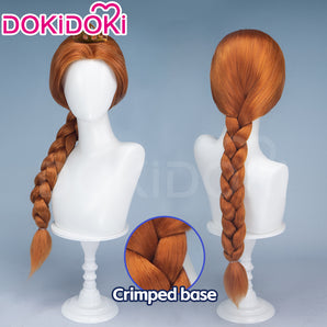【Crimped Base】Fairytale Princess Cosplay Wig Long Brown Hair Braided Pigtail DokiDoki