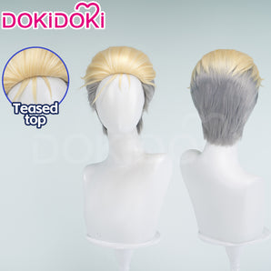 Cyberpunk King Cosplay Wig Short Blonde Grey Hair DokiDoki