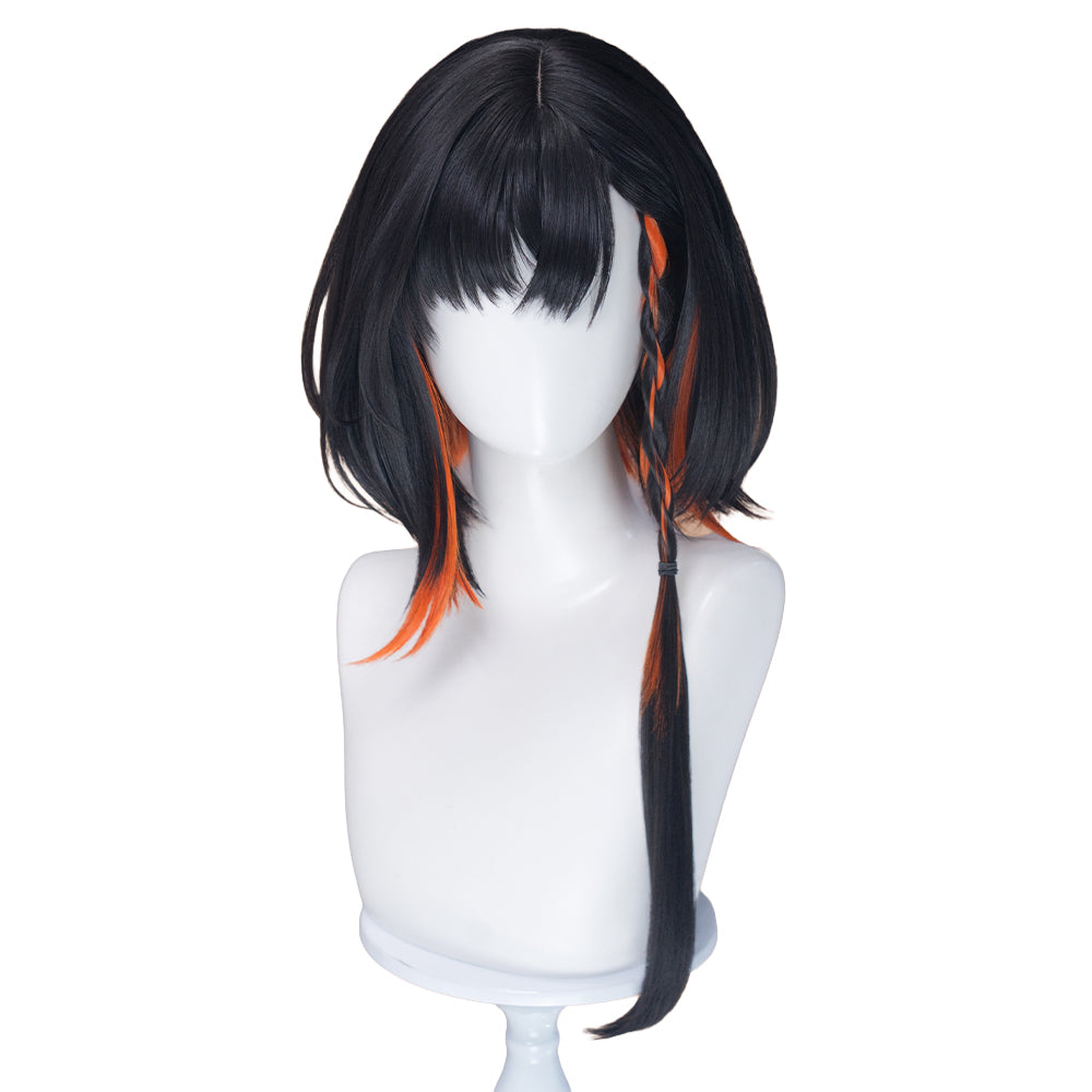 Knight Rider Wig DokiDoki Game Arknights Cosplay Jie Wig Short Straight Black Orange Hi ...