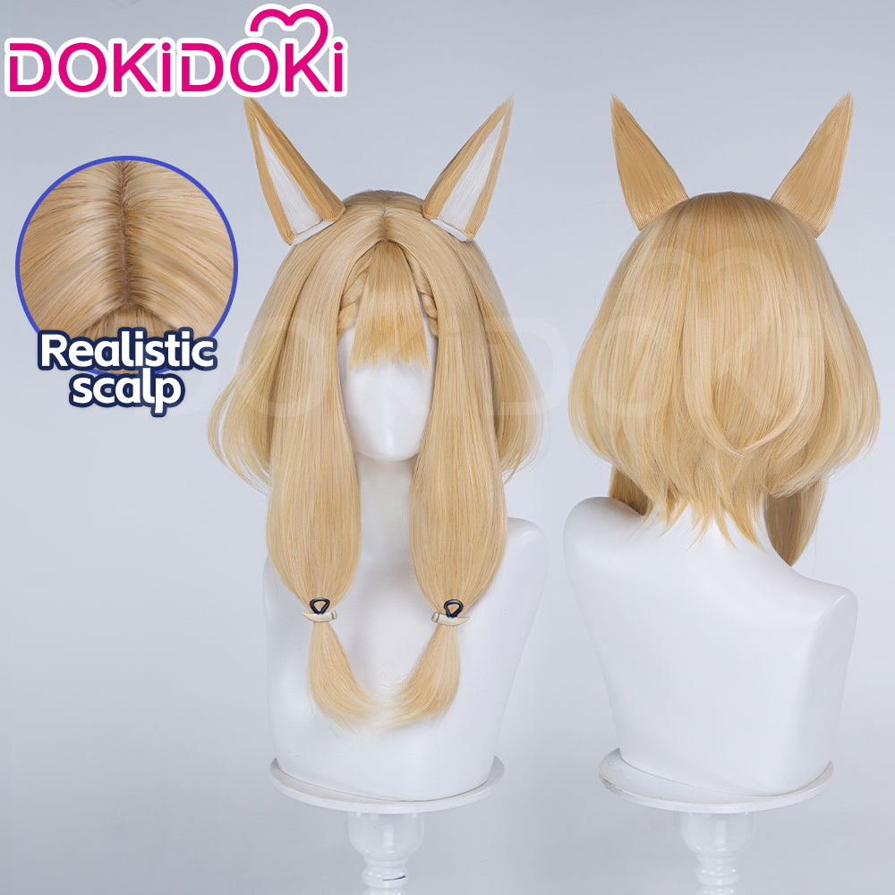 Knight Rider Wig DokiDoki Game Arknights: Endfield Cosplay Rossi Wig Short Straight Gol ...