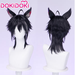 【Ready For Ship】DokiDoki Game Arknights: Endfield Cosplay Wulfgard Wig Short Black Silver Highlight Hair