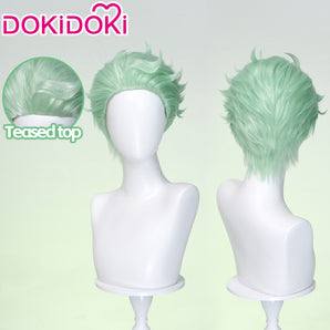 DokiDoki Game Cosplay Wig Short Green Fluffy Hair