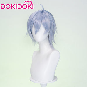 DokiDoki Game Cosplay Wig Short Straight Silver Hair