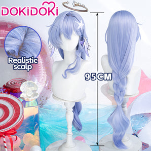 DokiDoki Game Honkai: Star Rail Cosplay Robin SP Wig Long Curly Purple Hair Braid Robin • Summeretto