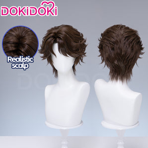 DokiDoki Game Identity V Cosplay Eli Clark Wig Short Brown Hair Seer BLK.ELI idv