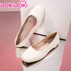 DokiDoki Movie Game Cosplay Nurse White Shoes Round Toe Low Heel