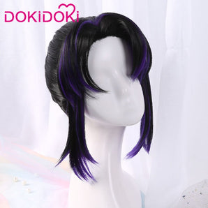 DokiDoki Anime Demonn Slayer: Kimetsuu no Yaiba Kocho Shinobu Cosplay Wig Women Black Purple synthetic Hair Halloween