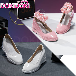 Music Project Cosplay Zombie Idol Platform Shoes DokiDoki Round 1 Pink / White Cute Wedge Heels