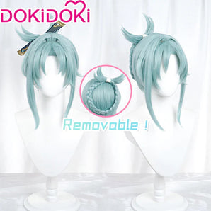 【Ready For Ship】【Light Green Ver.】DokiDoki Game Genshin Impact Cosplay Madame Ping Wig Pinger Short Light Green