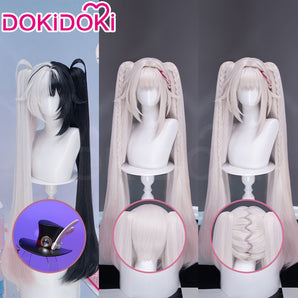 【EU LOCAL SHIPPING】DokiDoki Honkai: Star Rail Cosplay Sparxie / @SparxiConOfficial Wig / Hat Long Straight Silver Hair Twin Tails Sparkle SP Planarcadia