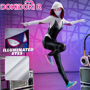 【Ready For Ship】【Glowing】【Size S-3XL】DokiDoki-R Movie Cosplay Black White Bodysuit Costume / Mask