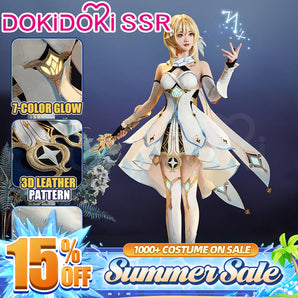 【Partial Size Ready For Ship】【7 Diffrent Lights】DokiDoki-SSR Game Genshin Impact Traveler Lumine Cosplay Costume Ying