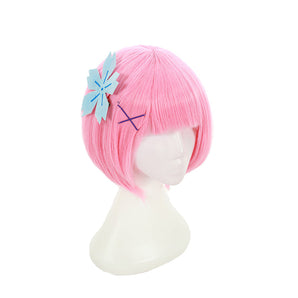 DokiDoki Cosplay Anime Cosplay Wig Ram Rem Wigs Women Pink Blue Hair Halloween
