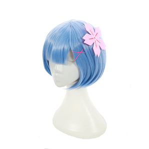 DokiDoki Cosplay Anime Cosplay Wig Ram Rem Wigs Women Pink Blue Hair Halloween