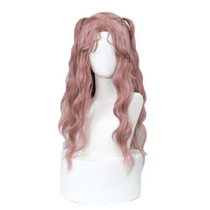 DokiDoki Game Light and Night Cosplay Main Character Wig Long Currly Pink Hair Women