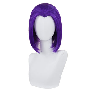 DokiDoki Anime Teen Titans Cosplay Raven Wig Short Straight Purple Hair