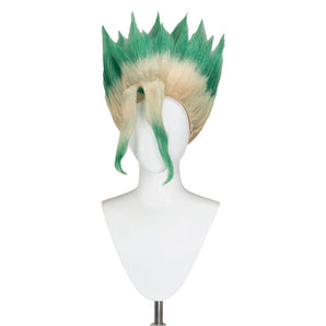 DokiDoki Anime Dr.STONE Cosplay Ishigami Senkū Wig White/Green Gradient