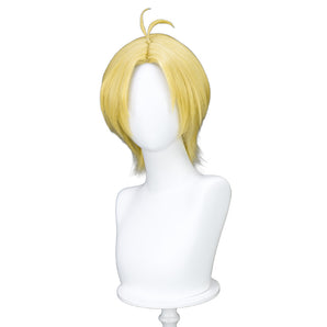 DokiDoki Anime Cosplay Wig Short Yellow Wig Center Parted Wig