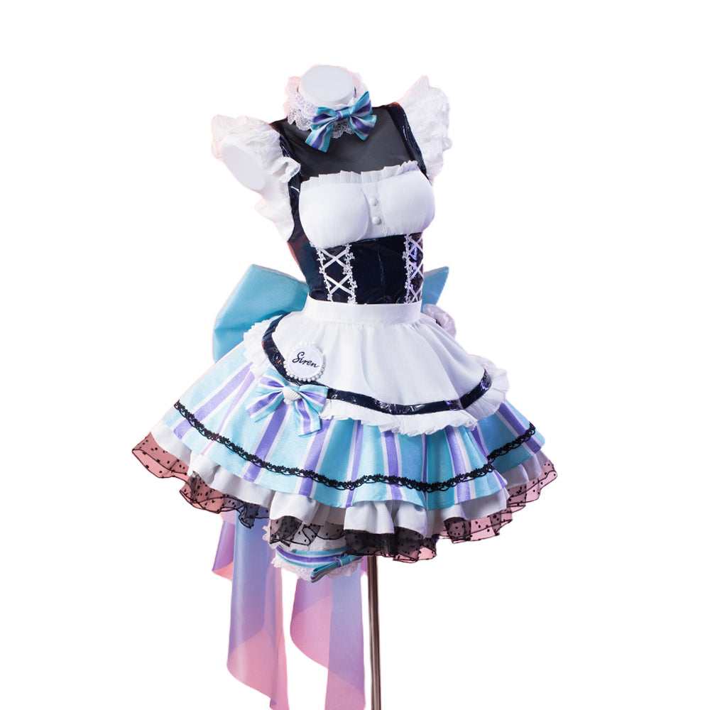 blue and white maid dress DokiDoki-R Anime Cosplay Costume Light Blue Maid Dress, Costume Only-L-Order Processing Time Refer to Description Page