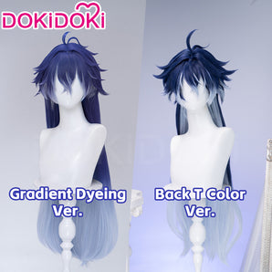 【US/EU LOCAL SHIPPING 】DokiDoki Game Genshin Impact Cosplay Flins Wig Long Blue Gradient Hair Song of the Welkin Moon