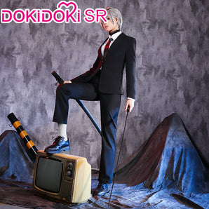 【Size S-2XL】DokiDoki-SR Manga Anime Cosplay Black Suit Costume