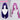 【Ready For Ship】DokiDoki Game Cosplay Wig Long Straight Pink / Purple Hair