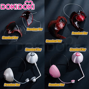 【Partially Ready For Ship】DokiDoki Music Project Cosplay Zombie Idol Prop White Pink Headphone / Mask