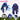 【Ready For Ship】DokiDoki Game Genshin Impact Ororon Cosplay Wig / Tattoo Sticker / Ears Long Straight Navy Blue Light Blue Highlights Hair Natlan